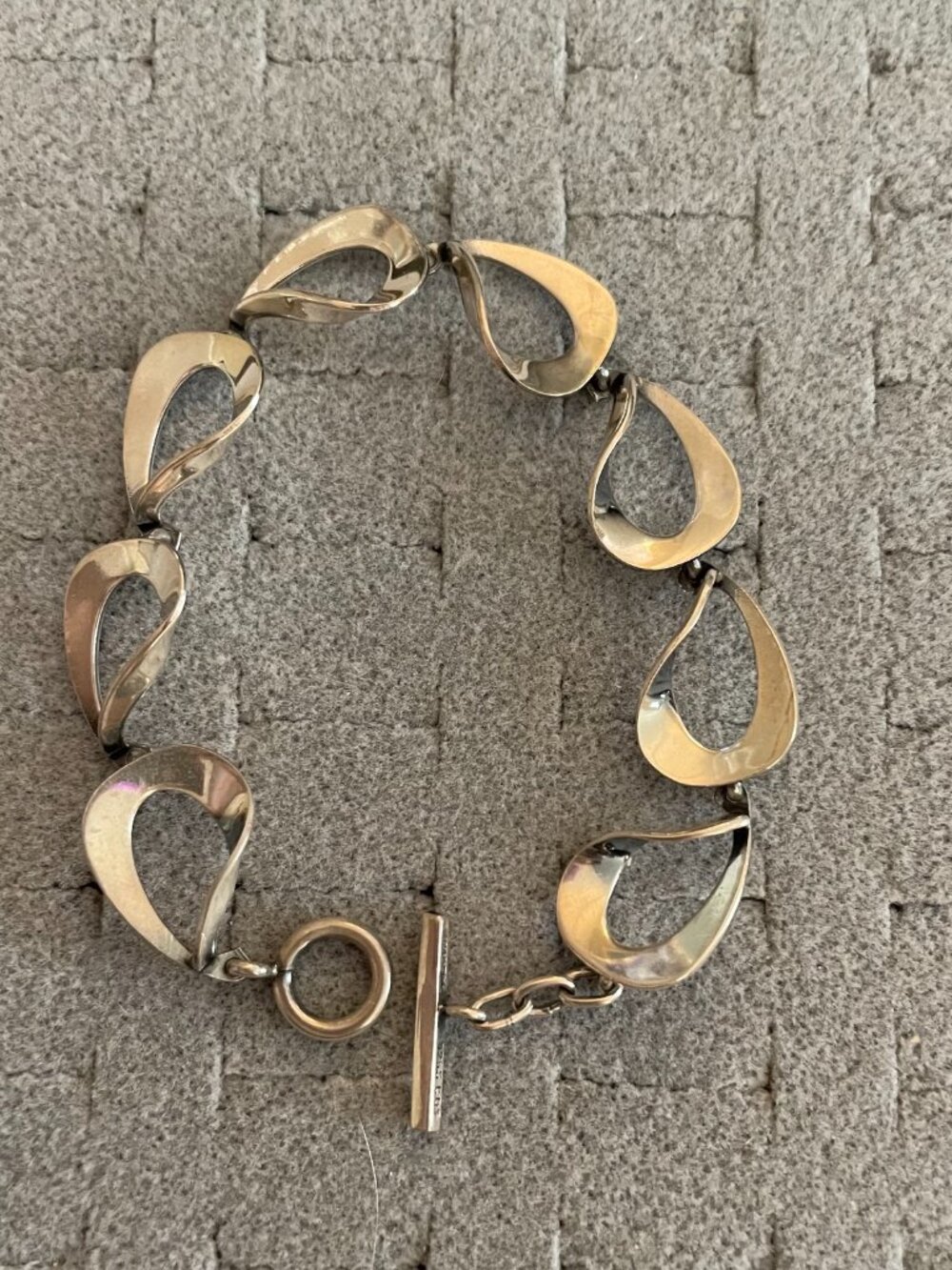 Vintage Sterling Silver Bracelet 925 Denmark Mid Century 10 grams 7.25" Modern - Picture 6 of 11